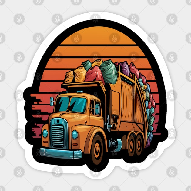 Garbage Truck Sticker by Hunter_c4 "Click here to uncover more designs"